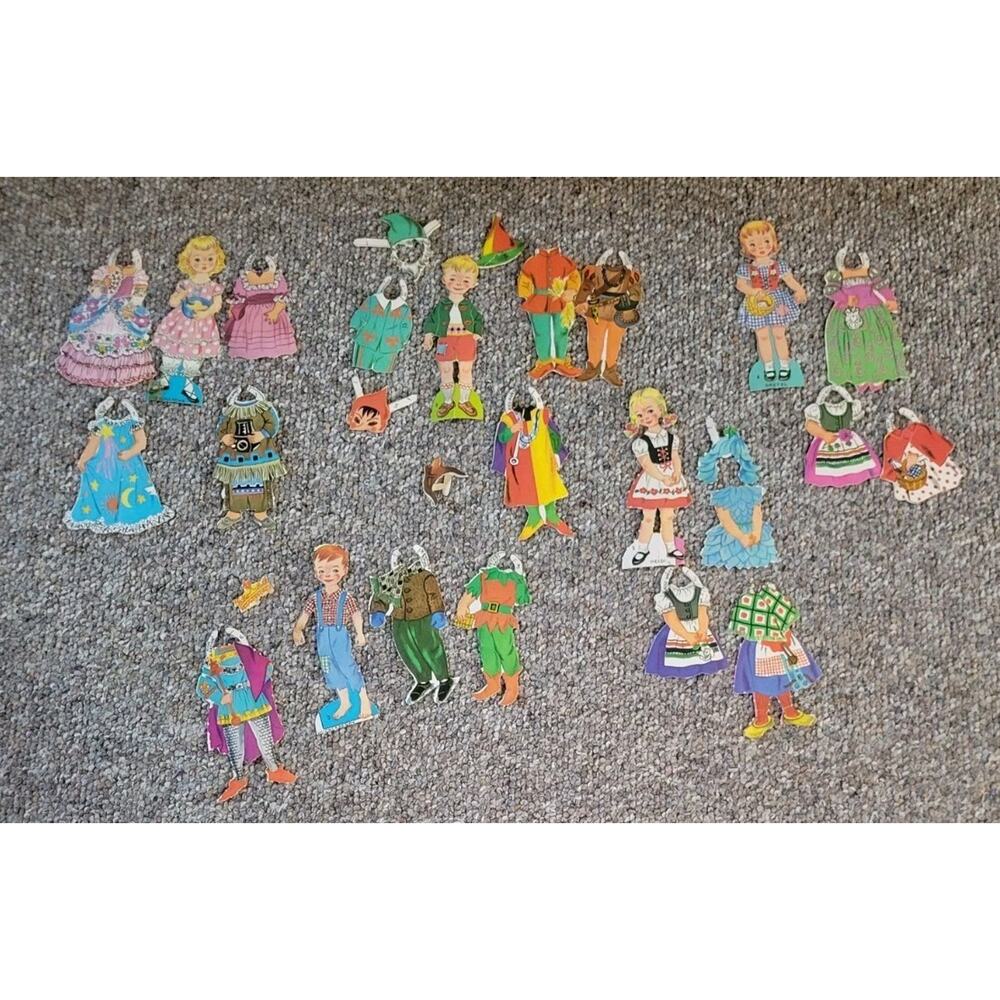 Vtg‎ Story Book Storyland Paper Dolls Retro Heidi Gretel Collectibles Ephemera